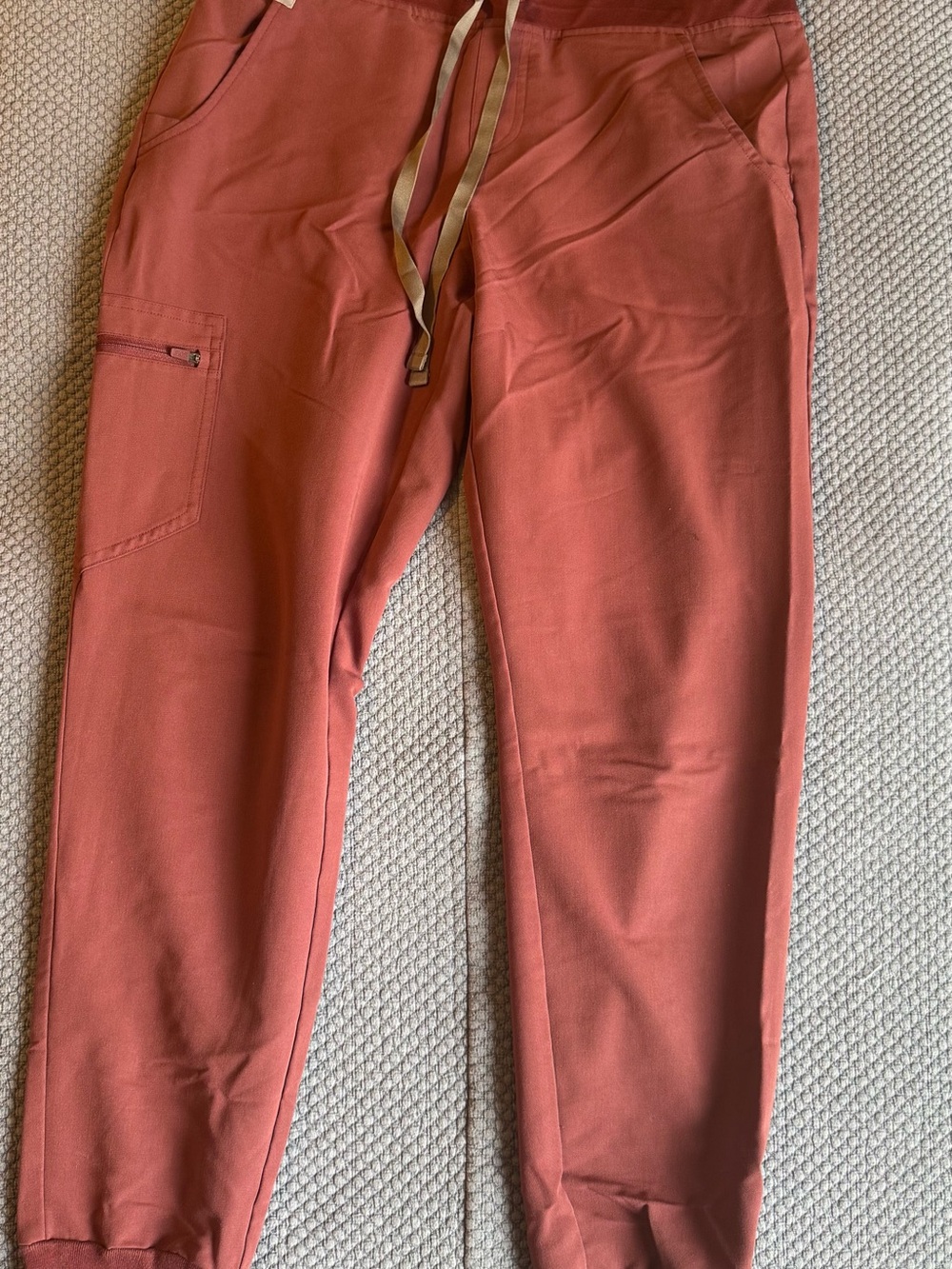 Figs dark cherry Zamora Jogger scrub pant high waisted